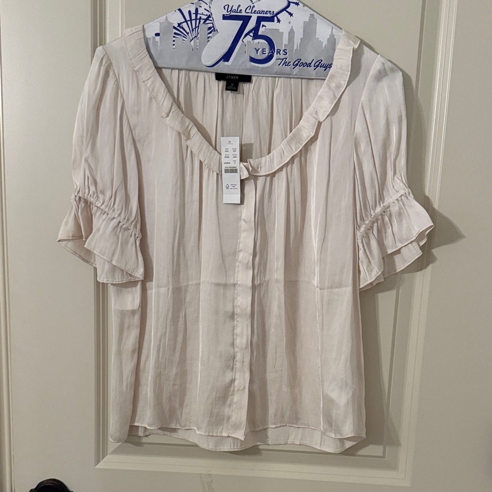 Elegant J Crew Cream Women's silk Top. Size small